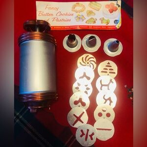 Vintage Cookie Press with Copper Accents